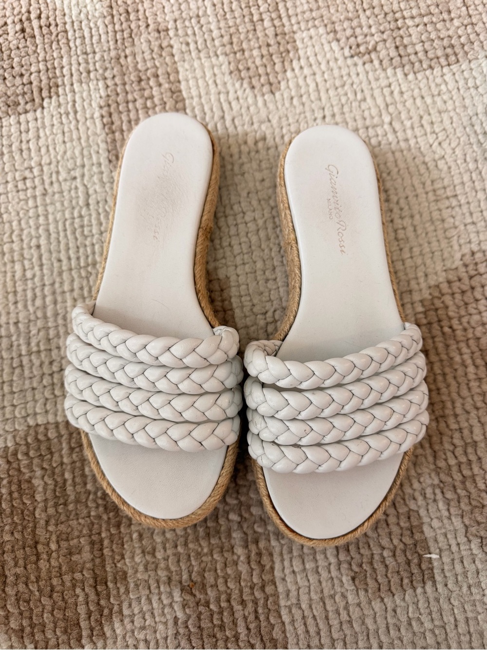 Gianvito Rossi White Braided Sandals size 8